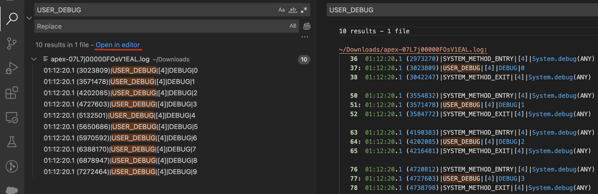 Filter on Debug Only in Visual Studio Code - Salesforce Central